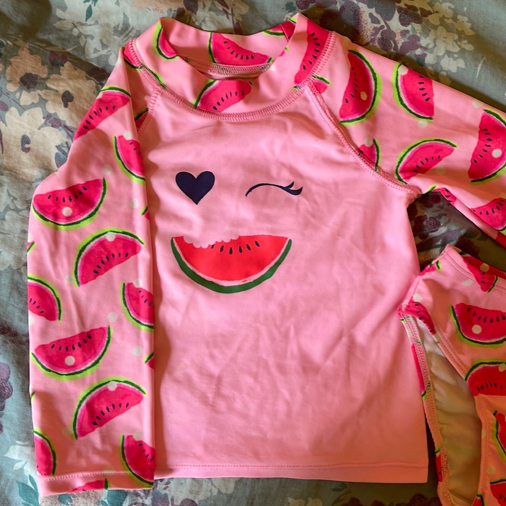 EUC Girls 2T Childrens Place watermelon bathing suit